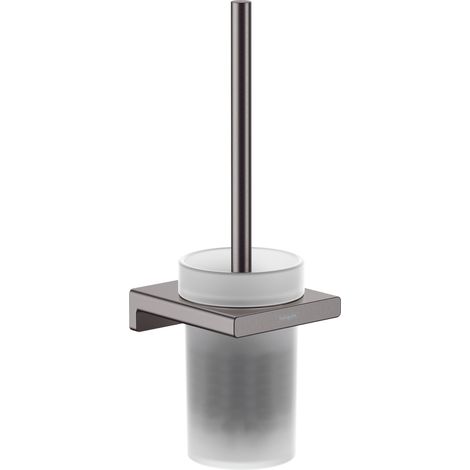Hansgrohe AddStoris - WC-Bürstengarnitur, Wandmontage Glas matt/Chrom schwarz gebürstet 41752340 (1/2)