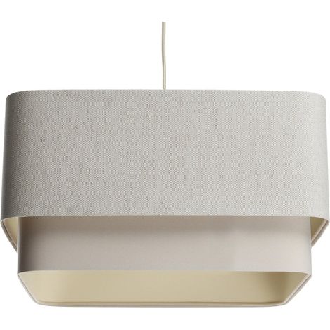 Suspension élégante en lin et polyester - Beige doux et naturel (1/5)