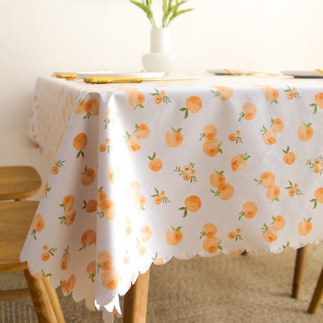 Tapis de table rectangulaire en matériau PVC pratique, imperméable anti-graisse sans nettoyage fastidieux, décoration champêtre trendy adapté table de repas, bureau et table basse salon (1/5)