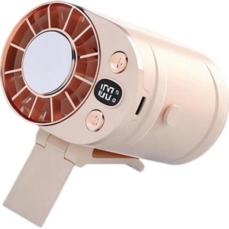 Ventilateur portable taille 20000RPM 100 vitesses 3000mAh rechargeable, climatisation personnelle mains libres pour travail extérieur,Beige (1/5)