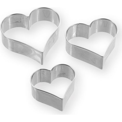3 emporte-pièces coeur en inox - Alice Delice