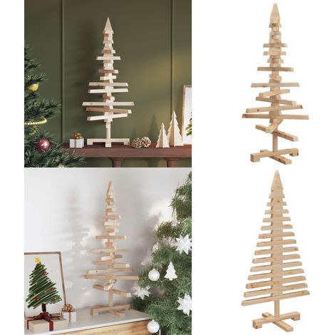 Albero di Natale Decorativo in Legno 90 cm Legno Massello Pino - Decorazione in legno - Albero di Natale decorativo