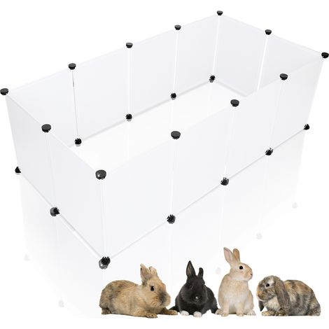 Randaco Recinto para animales pequeños Recinto para cachorros Recinto exterior Corralito 12 piezas 45x35cm