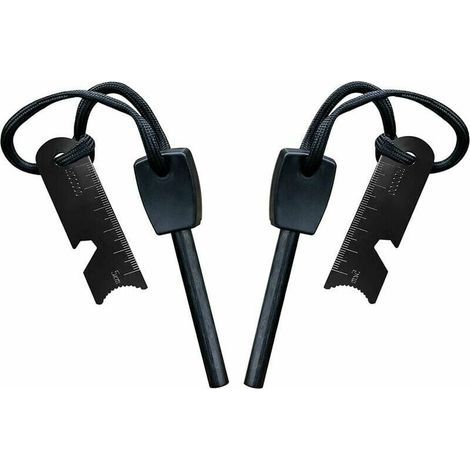 Ulisem Pierre à Feu de Survie,Allume Feu avec Grattoir, Waterproof, 10,000 Etincelles à 3,000 Degrés, Barre 8 mm, Fire Steel en Magnesium - Fire Starter,Lanière de Cou,Grattoir Multi-Outils(2 pièces) (1/5)
