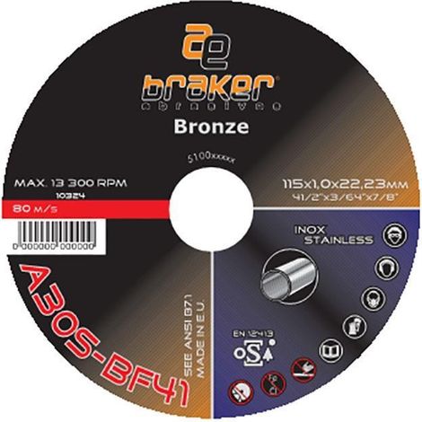 TYROLIT disco repasar inoxidable braker 115-7-22 a30p , Disco para repasar inoxidable Braker 115-7-22 (&ampV&amp) Ideal para rectificado de uniones de soldadura, de piezas mecá