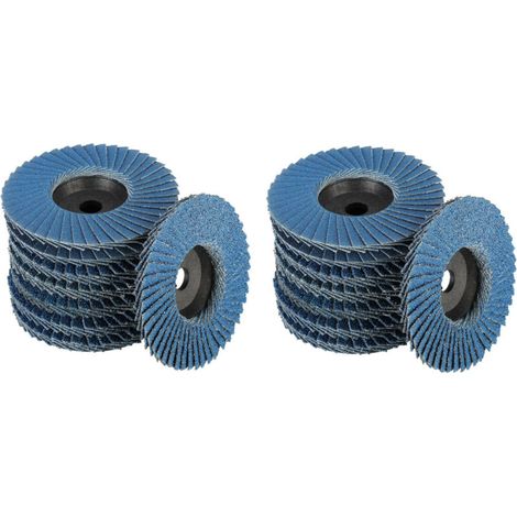 Lot de 16 disques abrasifs  lamelles,Disques abrasifs  lamelles, 76 mm x 10 mm Grain 40/60/80/120, pour mtal, acier et bois, Recouvert de Disques  lamelles Disques abrasifs,bleu