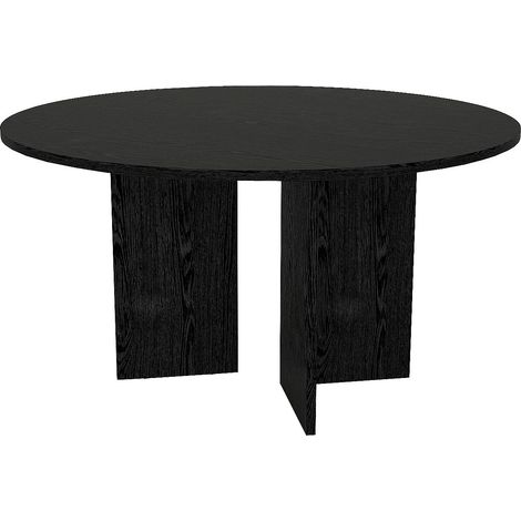 Table à manger ronde 6 personnes - Noir - TOPANIA