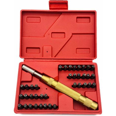 VURAHOME – Prägebuchstaben und -zahlen, Kaltprägung, 4-mm-Buchstaben, 2-mm-Buchstaben, 10-mm-Buchstaben, Zahlen, Buchstaben, 38 Stück (1/5)