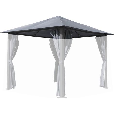 Ersatzdach für Pavillon Paris 3x3m Pavillondach Platingrau (1/5)