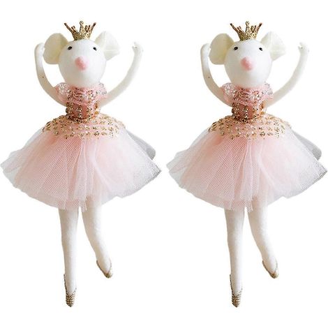 Poupée Souris Ballet Décorations de Noël Figurines Mignonnes Noël A (1/5)