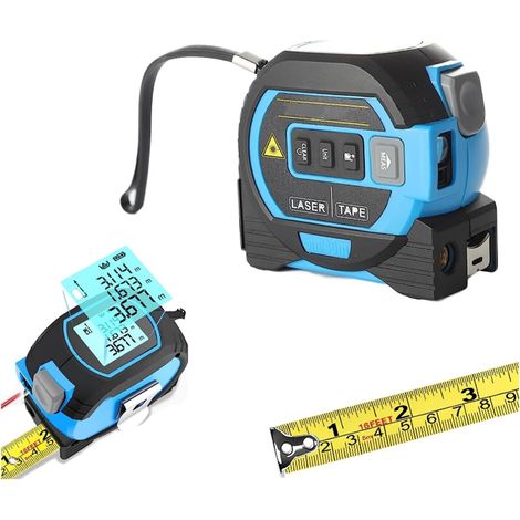 3-in-1-Infrarot-Laserbandmaß, 2023 neues Laserbandmessgerät, mit LCD-Display, 3-in-1-Laser-Entfernungsmesser, vertikales Fadenkreuz, Laserbandmessgerät