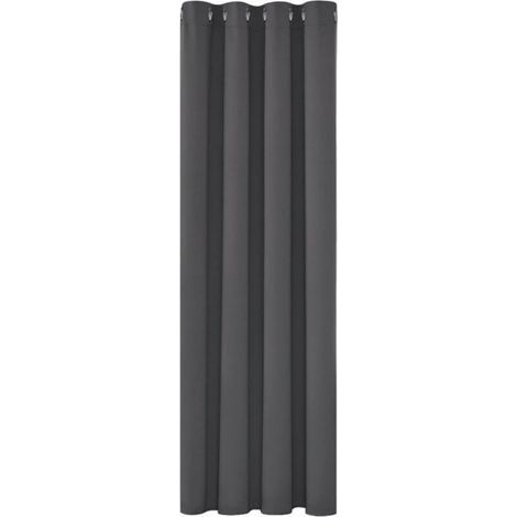 1Pièces Rideaux Occultants Isolant Thermique Anti Froid, 150x200 CM Design Moderne à Oeillets, Gris Foncé (1/4)