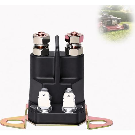 Relais solénoïde de démarreur 12 V 4 pôles, 145673 146154 Compatible avec certains tracteurs tondeuses 4 bornes et support métallique latéral. (1/5)