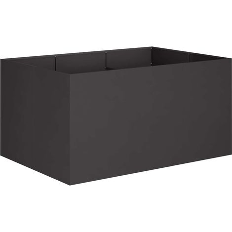 Cache-pot de jardin Noir 120 x 80 x 60 cm Acier laminé à froid vidaXL (1/5)