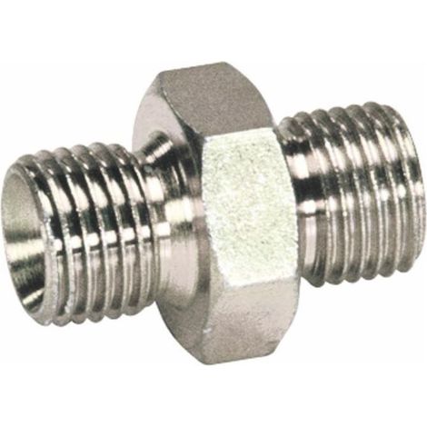 Raccord hydraulique de jonction mâle 1/2'-mâle 1/2' NPT à visser – Lot de 5 – Filetage plomberie – Longueur 41mm – Pour chantiers humides (1/2)