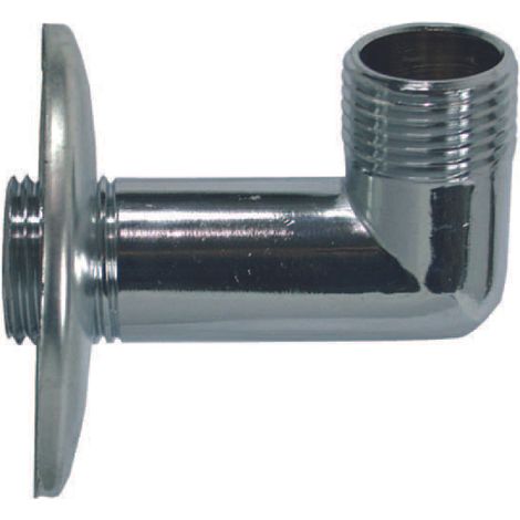 Gomito con rosone inox - mm 1/2