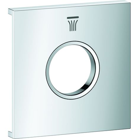 Grohe Grohtherm Aqua Tiles Metallplatte, Symbol Kopfbrause 6 für Grohtherm Aqua Tiles UP-Thermostate, Chrom, 1071740000 (1/3)