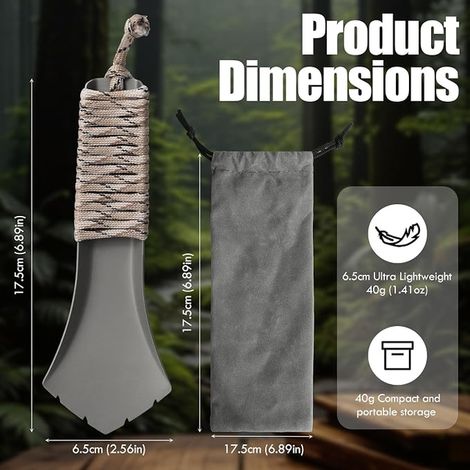 Camping Scoop for Hiking - Mini Gardening Shovel with Hand Strap and Carry Bag for Bivvy Trekking and Outdoor Survival (1/3)