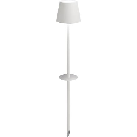 Zafferano Poldina Lampada da giardino con picchetto a batteria ricaricabile portatile colore Bianco - Illuminazione LED touch dimmerabile per esterni