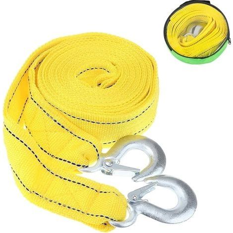 5M Corde de Remorquage Voiture 5 Tonnes, Sangle de Remorquage avec 2 Crochets Sécurité, Sangle Remorquage Auto avec Sac Rangement, Corde de Traction Automobile pour Auto (1/5)