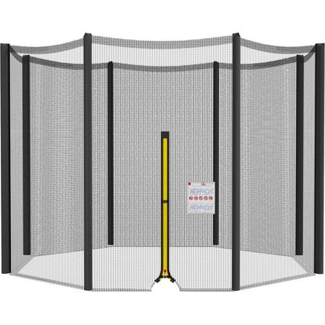 Filet de Trampoline Ø 244 305 366 397 423 cm, Filet Remplacement de Sécurité pour Trampolines 6 8 Barres, Filet de Protection Résistant aux UV avec Fermeture Éclair - Noir Bleu Vert Rose (1/5)