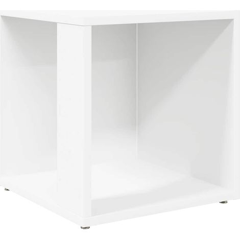 Maison Exclusive - Mesa auxiliar de madera contrachapada blanco 3