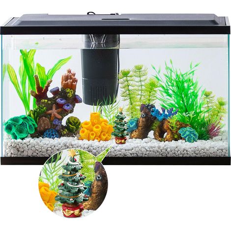 Décoration de Noël pour Aquarium - Arbre de Noël en Résine pour Bassin à Poissons (1/4)
