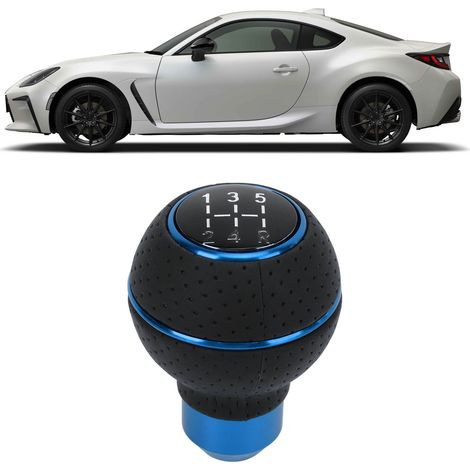 Universeller 5-Gang-Schaltknauf aus Aluminium für Automobile M8 M10 M11 M12, geeignet für manuelle Automatikgetriebe, blau. (1/5)