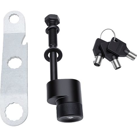 Goupille de verrouillage d'attelage compatible avec porte-vélos double voie et remorque en fer, avec clé (1/5)