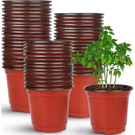 110 Pièces 10CM Pots de Fleurs Pot semis en Plastique Pot de Fleur Interieur Pot Plastique Plante, Adapté Semis, Fleurs, Succulentes (1/4)