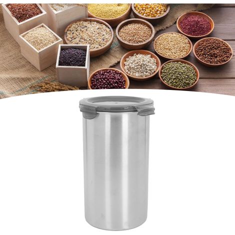 Boîte de conservation hermétique en acier inoxydable 304 de 1400 ml pour grains de café, bocal de stockage pour céréales (1/5)