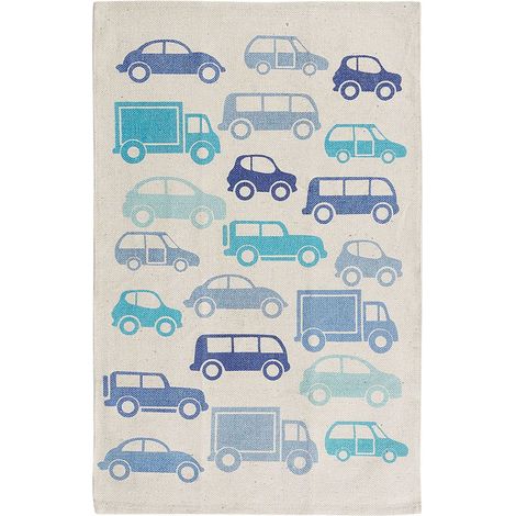 Tappeto per Bambini con Stampe di Auto 60 x 90 cm Blu Maduraj (1/5)