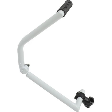 Poignée de coupe-bordures réglable, ergonomique et réglable, avec support de serrage et rallonge pour l'entretien des pelouses, des jardins et des bordures (blanc). (1/5)
