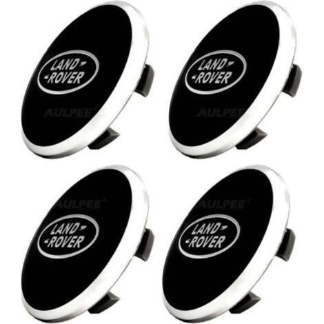 Enjoliveur de moyeu avec logo central 62 mm en ABS compatible avec les accessoires Land Rover (LR noir - noir) (1/4)