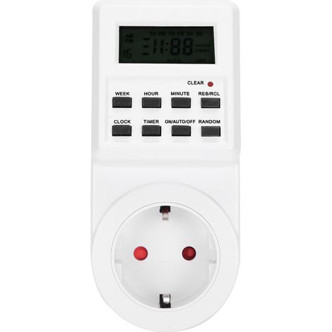Ortviai Prise Programmable avec Minuterie Intégrée TST01EU – 24 h, Écran LCD, Batterie Rechargeable Ni-MH (1/5)
