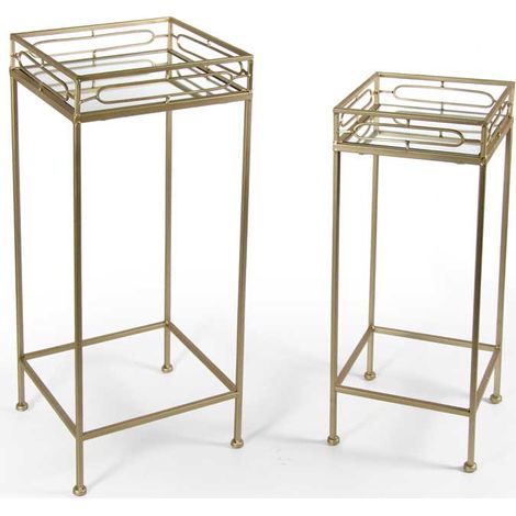 Set due tavolini in metallo cm 30x70 e cm25x60 (1/2)