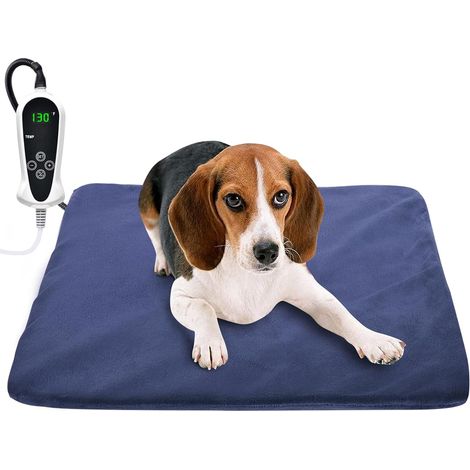 Coussin Chauffant pour Animaux Domestiques, Tapis Électrique Chien Chat avec Thermostat, Arrêt Auto 1-12h, Température Réglable 80-130°F, Housse Lavable, 45x45cm (1/5)