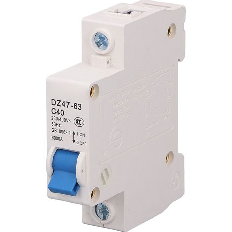 Disjoncteur miniature 1P, sectionneur de courant résiduel, montage sur rail DIN, 230 V/400 V, 40 A, DZ47-63 C40 (1/5)
