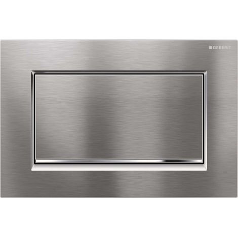 Geberit Sigma10 - Pulsador para WC Sigma10, descarga de Inicio/Parada, cromo cepillado/cromo 115.893.KX.1