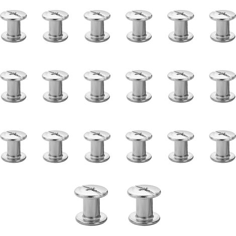 20 Kits Vis Chicago Screws M58mm Chicago Vis de reliure Argenté (1/5)