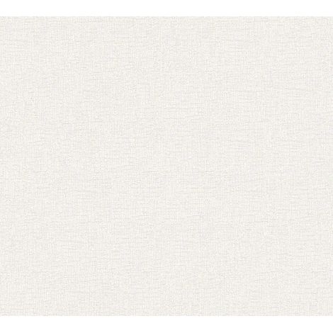 Papier peint uni AS Création, blanc, intissé, 10,05 m x 0,53 m (1/5)