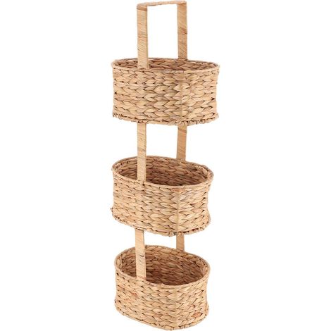 Etagere 3 paniers jacinthe / metal - naturel - Tendance