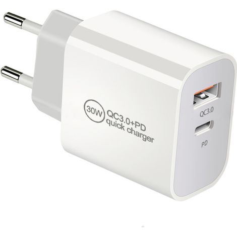 IWH USB Ladegerät 30 W 1x USB-A, 1x USB-C® USB PD, QC 3.0 Weiß Innenbereich (1/2)