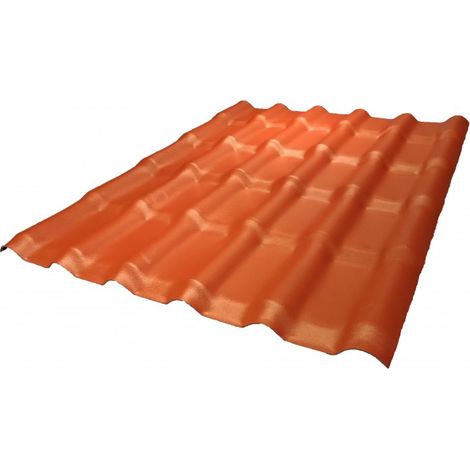 Lámina de pvc imitación teja mini 110 x 90 cm - Color - Terracota, Anchura - 90 cm, Longitud - 110 cm