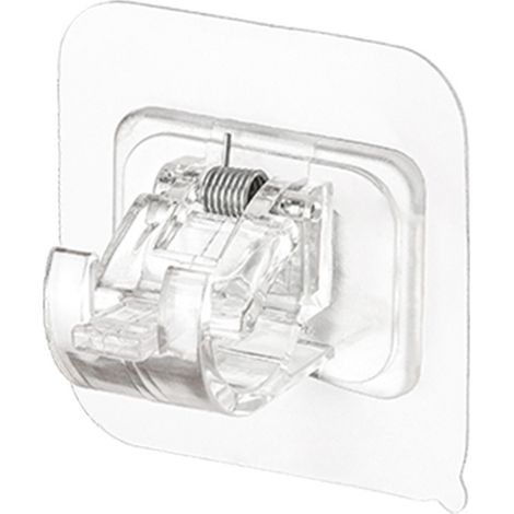 BEBUSINGOTO 8er-Pack Gardinenstangenhalter ohne Bohren, selbstklebende Gardinenstangenhaken, transparent, 6 x 6 cm (1/4)