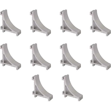 10 crochets de support pour étagère de réfrigérateur en alliage d'aluminium argenté de 2,3 cm (1/3)