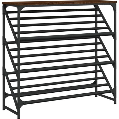 Étagère à chaussure Meuble à chaussures chêne marron 90x30x85 cm bois d'ingénierie
