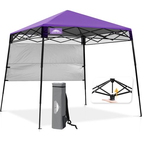 Tonnelle Pliante 2,4x2,4 m, Auvent Sac à Dos, Pourpre (1/5)