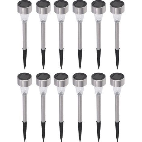 12 pièces lumière de pelouse solaire RVB, contrôle de la lumière Induction IP44 lampe LED étanche perles lumières de pelouse pour parcs piscines de jardin (1/5)