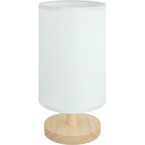 Struhm Moderne Tischleuchte aus Holz, E14, beiger Lampenschirm, 1 Stück. (1/3)